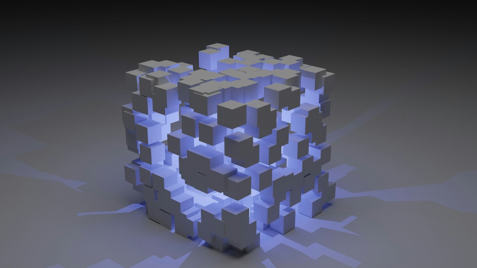 Glowing blockchain block render